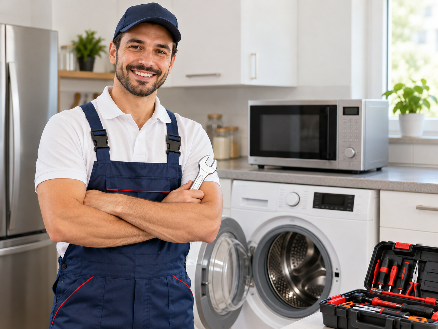 Friendly appliance repair technician